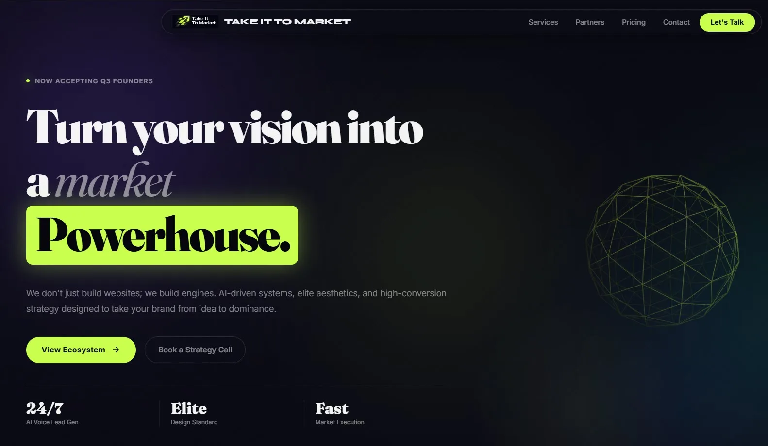 Take It To Market outsourced marketing and AI services website